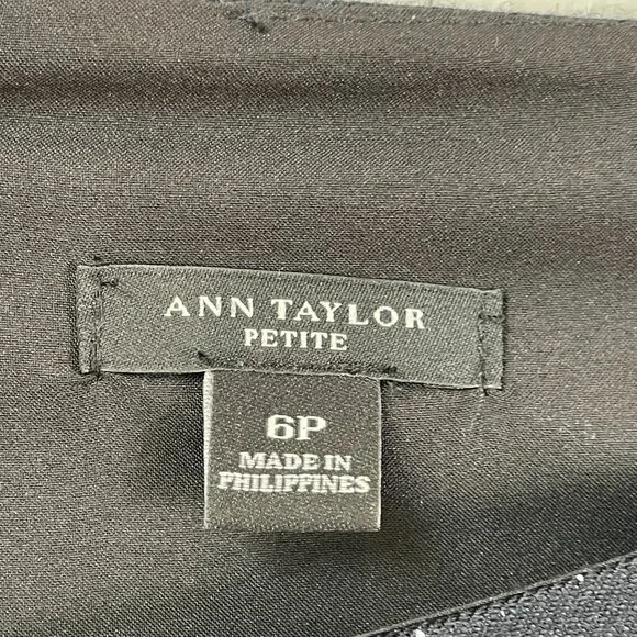 Ann Taylor Womens 6 Petite Short Sleeve Peplum Hem Sheath Dress Wool Blend - Picture 4 of 11